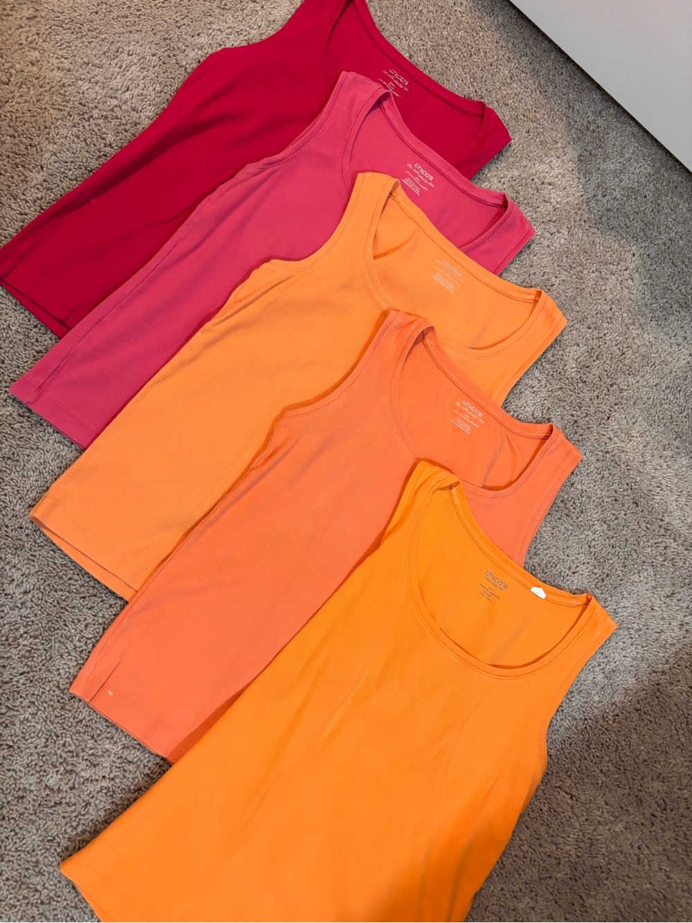 Chico's Women's Sleeveless Tank Tops - Bright Red, Pink, Coral, Orange, Peach